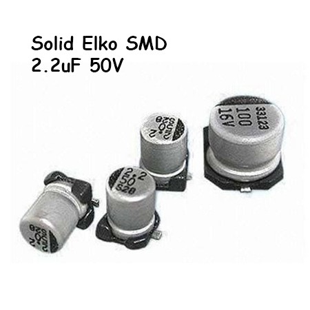 Capacitor Elco SMD 2.2uF 50V Solid Kapasitor 2,2uF Elko 2.2 uF