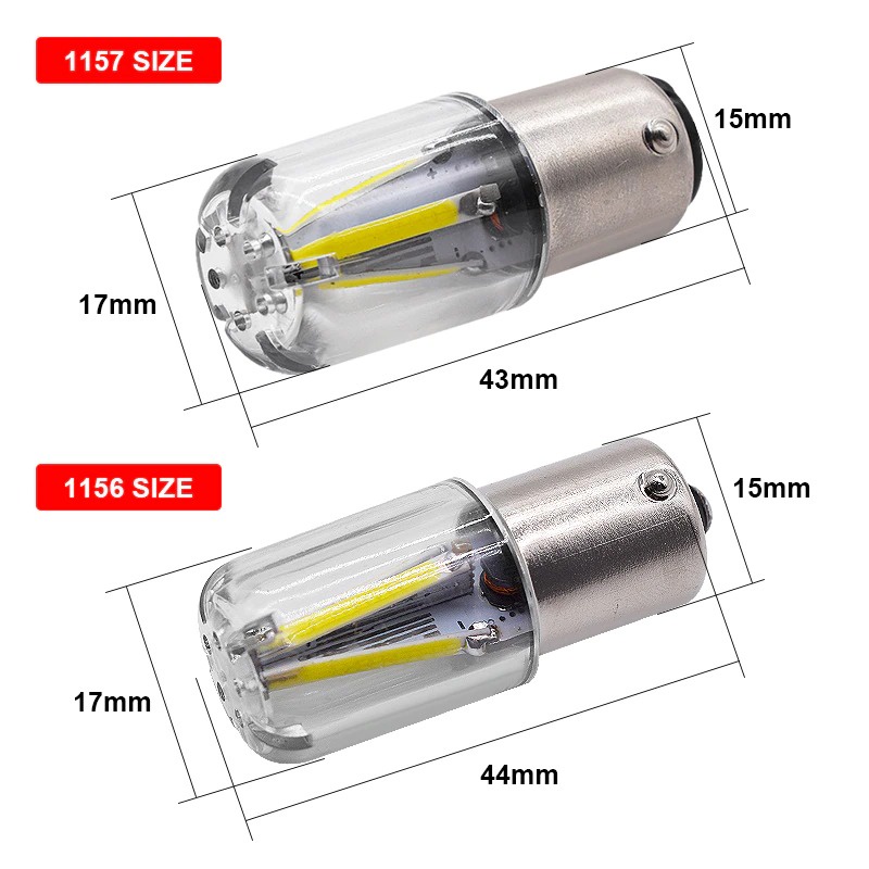 EURS Lampu Rem Mobil LED COB P21W 1157 BAY15D - ES01 red