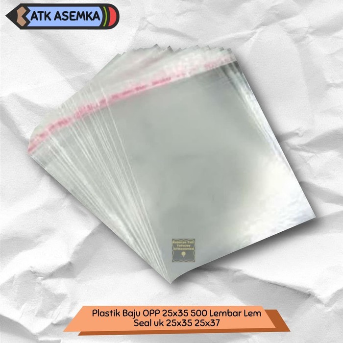 Plastik Baju OPP 25x35 500 Lembar Lem / Seal uk 25x35 25x37 Atk