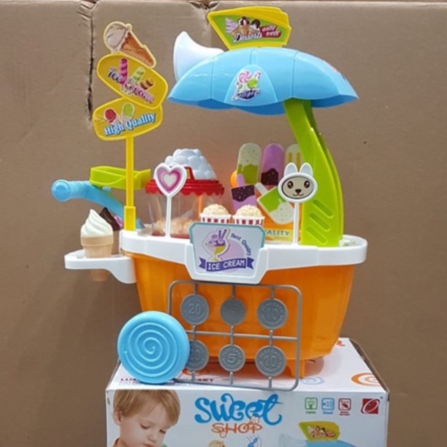 668-50 Mainan Anak Kedai Es Krim Ice cream Troli Musik
