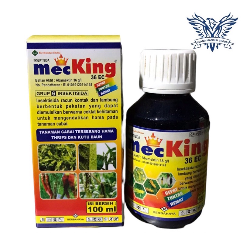 Insektisida MecKing 36 EC Isi 100ml abamektin 36 g/l. Pembasmi Hama Thrips Dan Kutu Daun ulate