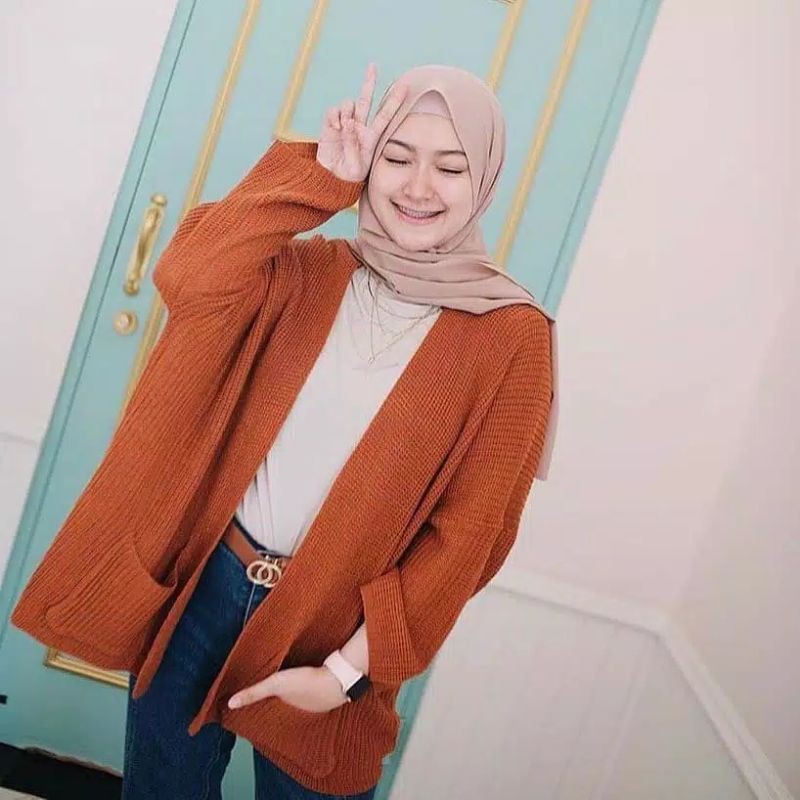 Syasweater -  LOCCY CARDY Cardigan Rajut Wanita Kardigan Tebal Oversize XL-1