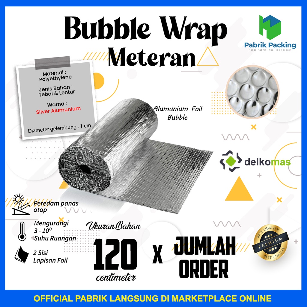 

Aluminium Foil Bubble | Insulasi Atap | Peredam Panas Atap Meteran