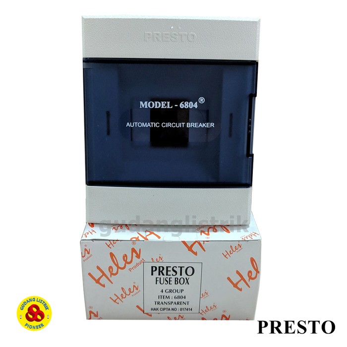 Presto Box MCB 4 Group Inbow Tanam Tutup Transparant Heles Box MCB