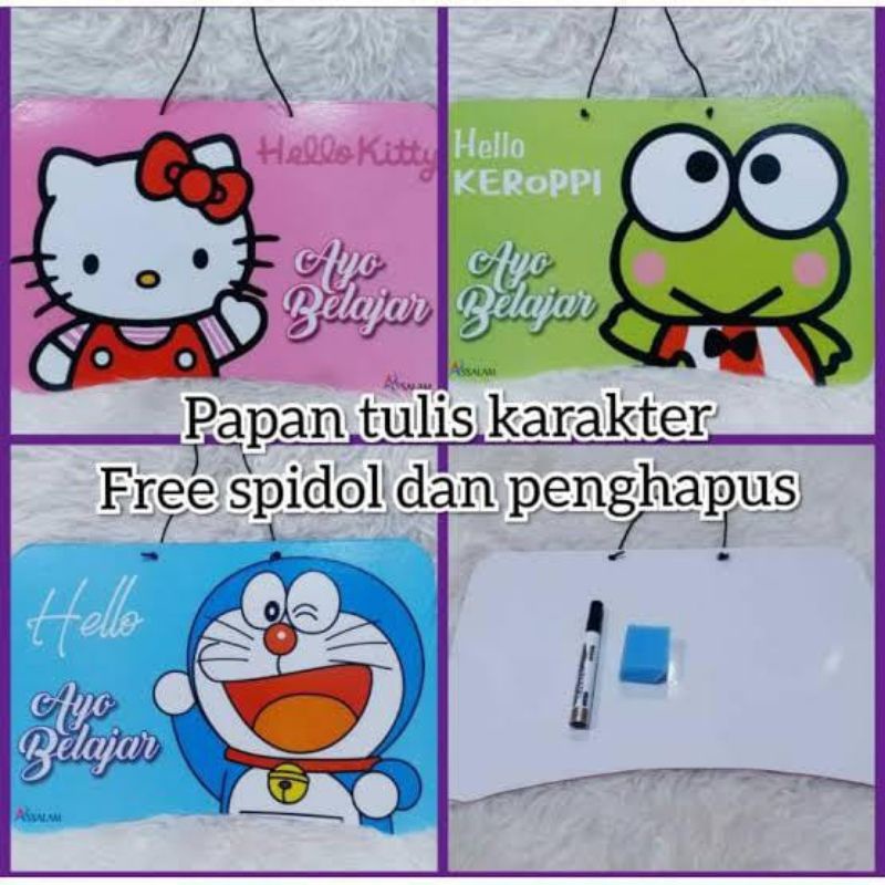 

PAPAN TULIS KARAKTER /WHITE BOARD/ FREE PENGHAPUS & SPIDOL / KARDUS PACKING