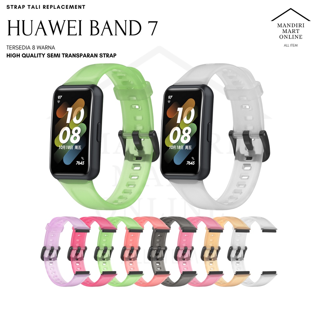 Strap Huawei Band 7 Transparan Tali Pengganti Huawei Band 7 Bahan Silicone Transparan