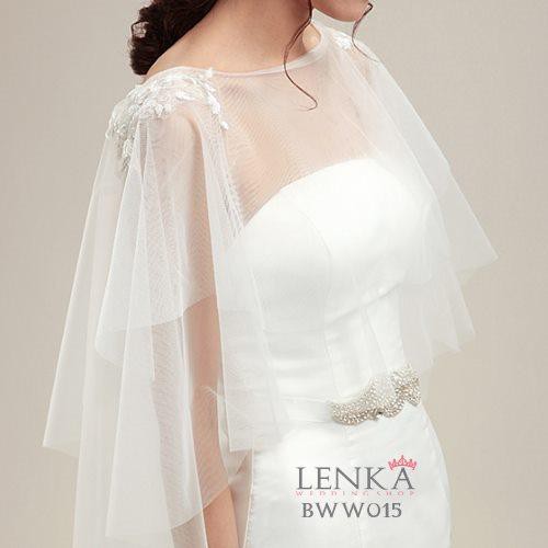 [STOK TERBATAS] AKSESORIS WEDDING PESTA BOLERO RENDA BROKAT PUTIH KOREA BWW015