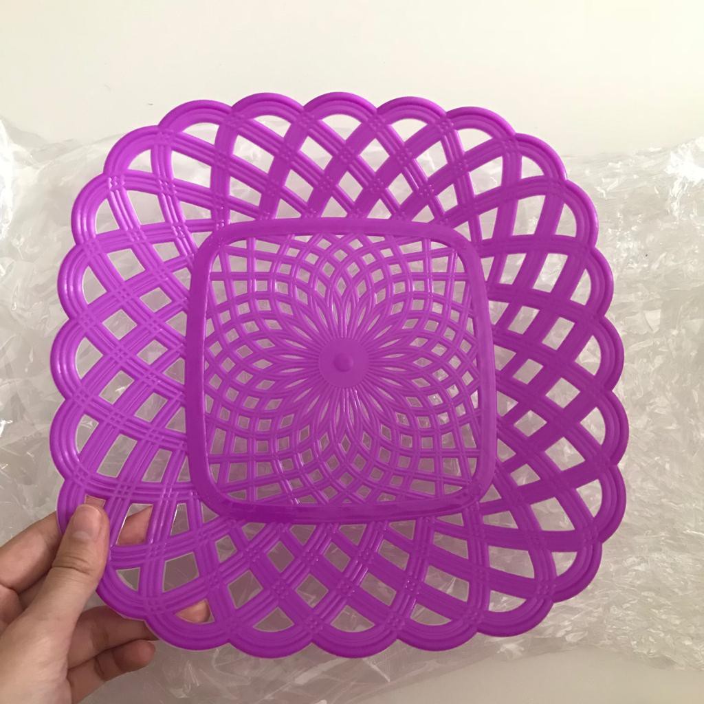 PIRING ROTAN ANYAM SEGI PLASTIK DX - UNGU