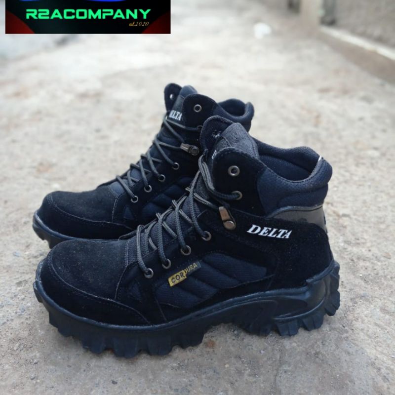 SEPATU DELTA PENDEK HITAM SEPATU SAFETY PRIA SEPATU DELTA TACTICAL BOOTS LOW
