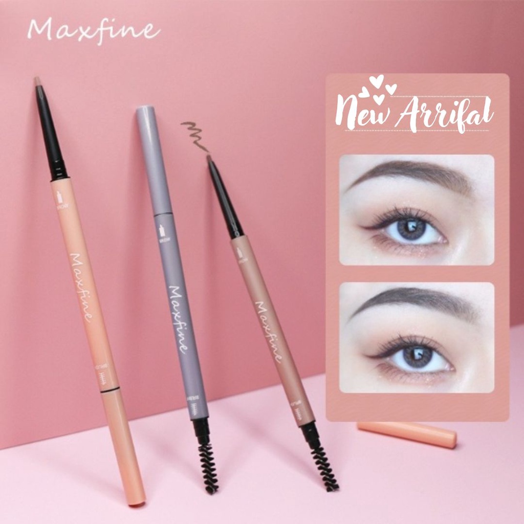 Eyebrow Maxfine Pensil Alis Ultra-Halus Waterproof Double Head Tahan Air Tahan Lama