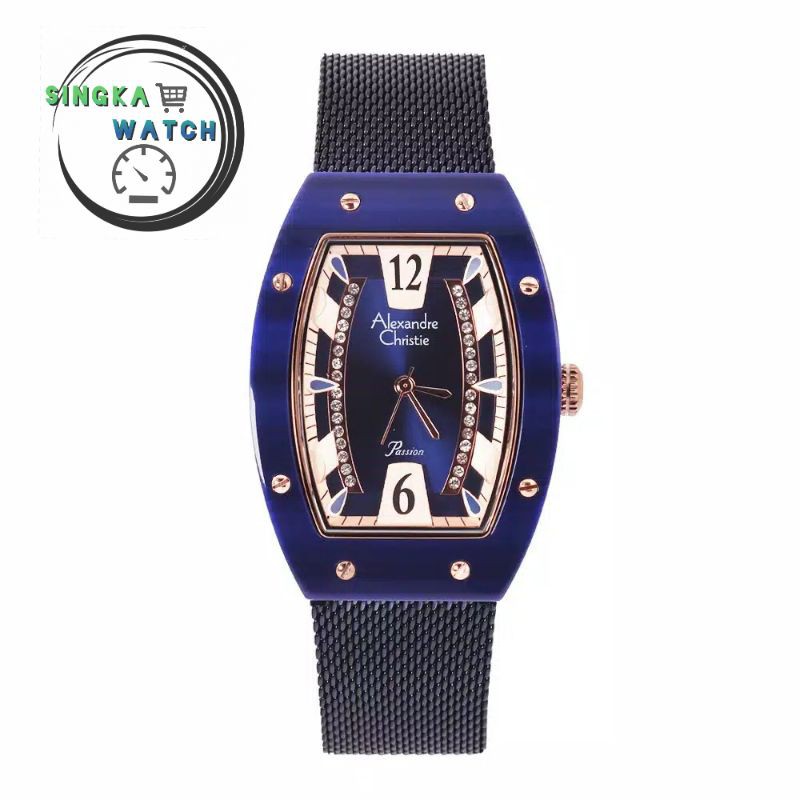 JAM TANGAN CEWEK ALEXANDRECHRISTIE AC ORIGINAL SERI 2778LH BIRU