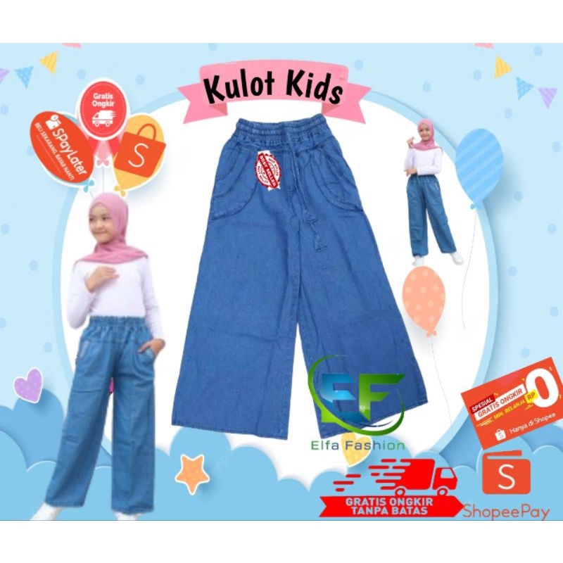 Celana Kulot Jeans Anak Perempuan 4_17 Tahun / Jeans Anak Perempuan / Kulot Jeans Anak Perempuan / C