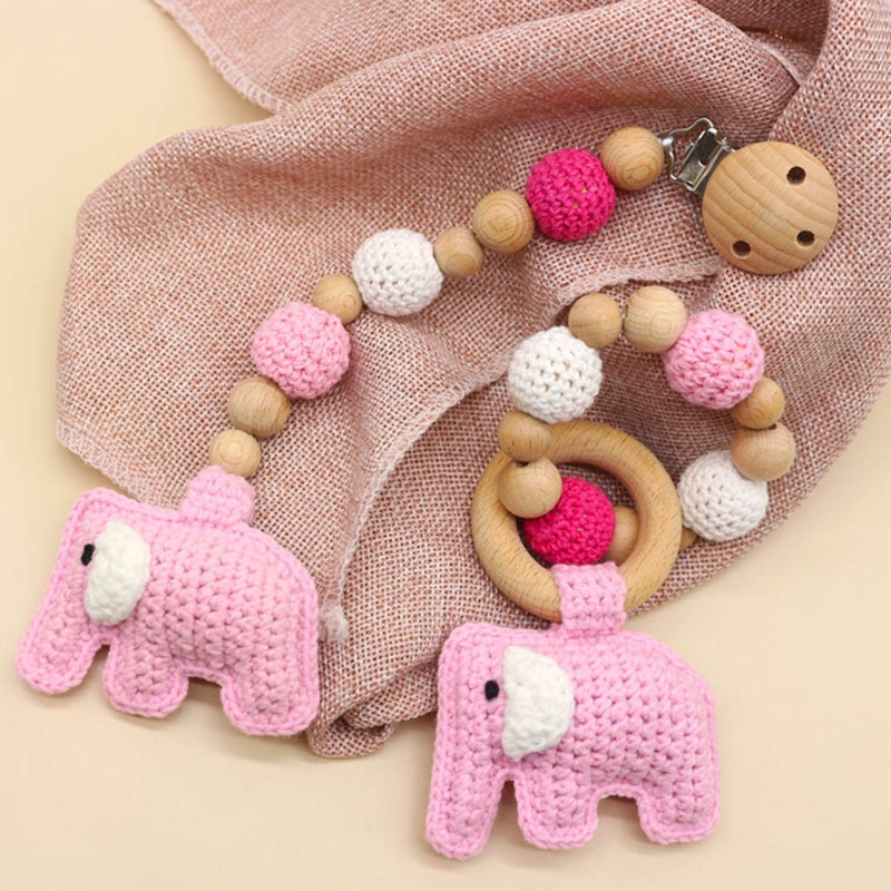 Mary Mainan Teether Bayi Bentuk Gajah Bahan Kayu