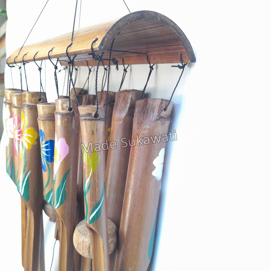 Windchimes Lonceng bel hiasan bambu jejer 12 kerajinan wind chime Bali