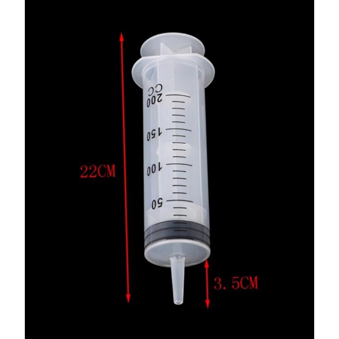 suntikan besar  200ml spuit syringe kapasitas 200ml large syringe 200 CC bukan 100 ml 150 cc 300 ml 500 cc spet lolohan pemberi makan burung - SUNTIKAN TANPA JARUM - alat kesehatan hawan