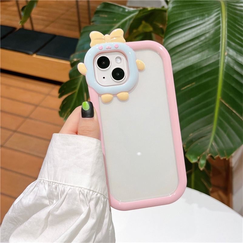 ins Candy Color Soft Case TPU Motif Monster Kecil 3D Warna Permen Untuk Compatible for iPhone 14 13 12 11 Pro Max X Xr Xs Max 3D Little Monster Phone Case Clear Handphone Case Hp Murah Hard Case Shockproof Soft TPU Back Casing Cover