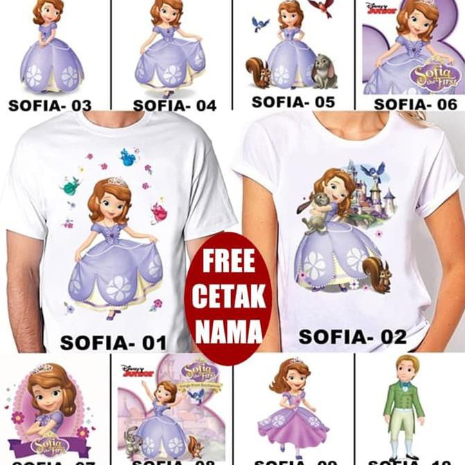 Sale!! Kaos / Baju Sofia Dewasa 10 Desain (Free Tulisan/Nama) Terbaru