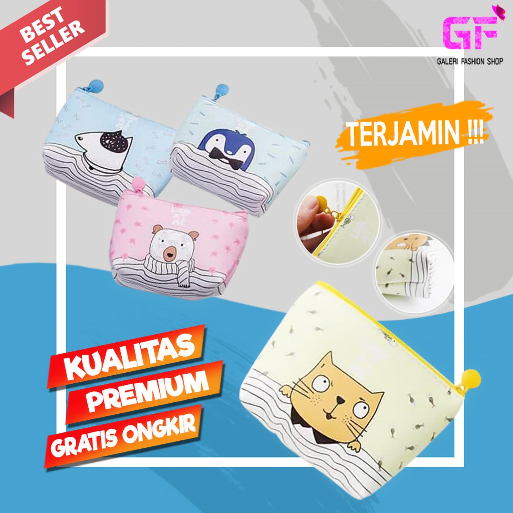 DOMPET KECIL WANITA KOIN MINI PENDEK POUCH WALLET CEWEK SIMPLE KULIT IMPORT KARAKTER LUCU UNIK GF363