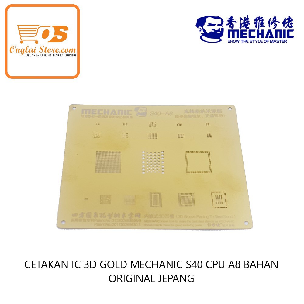 CETAKAN IC 3D GOLD MECHANIC S40 CPU A8 BAHAN ORIGINAL JEPANG