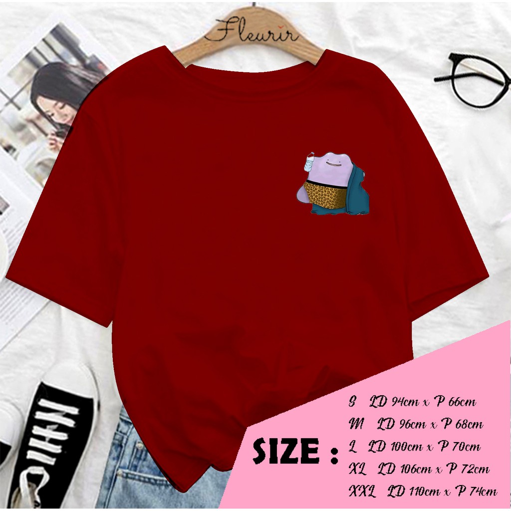 FLEURIR - KAOS DITTO MINUM WANITA DEWASA LENGAN PENDEK TEE OVERSIZE JUMBO