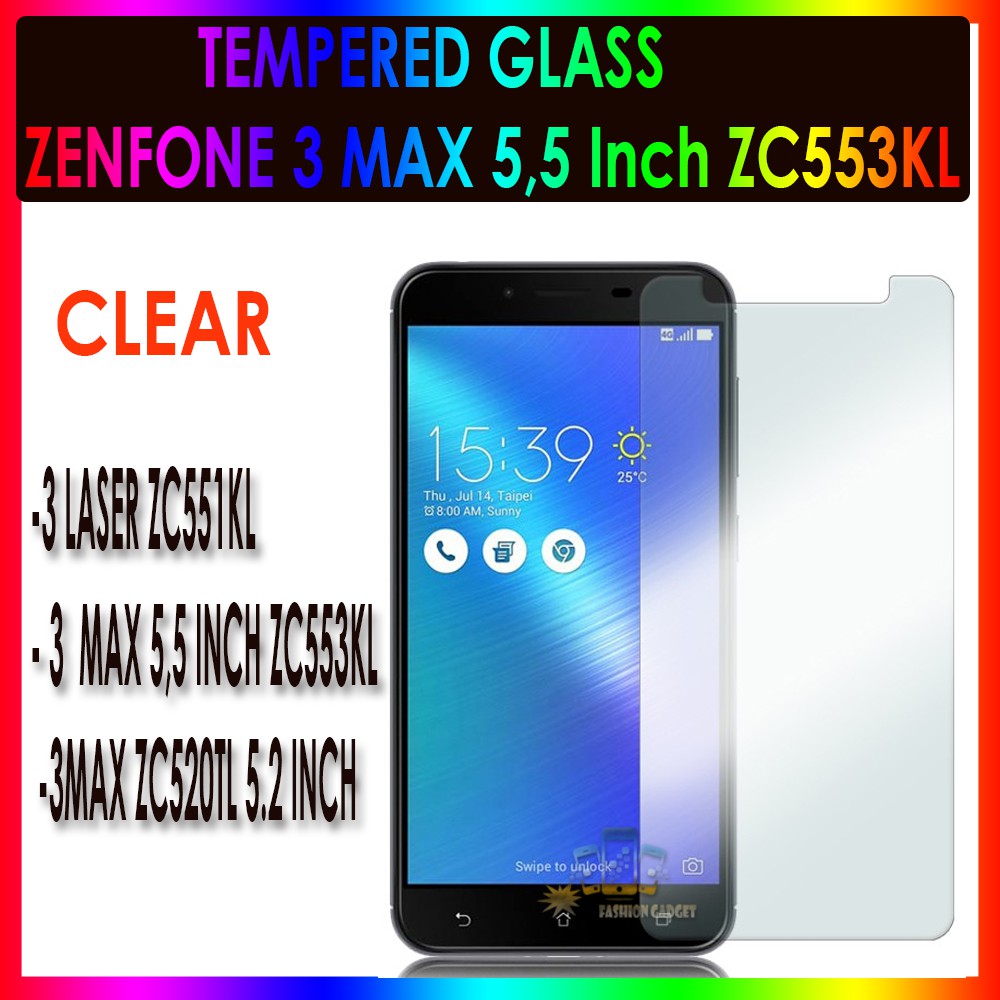 TEMPERED GLASS ZENFONE 3 LASER ZC551KL 3 MAX 5.5 INCH ZC553KL ZC520TL 5.2 INCH ANTI GORES KACA