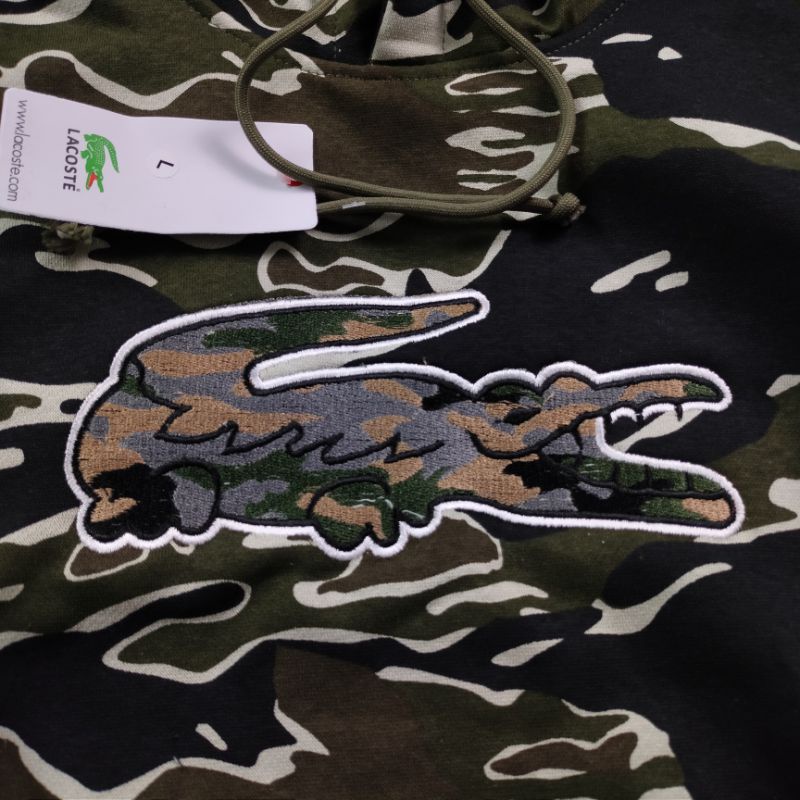 SWEATER HOODIE LACOSTE CAMO AUTHENTIC FULLTAG &amp; LEBEL