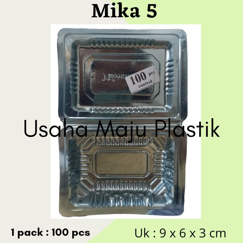 (100pcs) Mika 5 / Mika Plastik Bening /Tempat Nasi Kue Roti Snack
