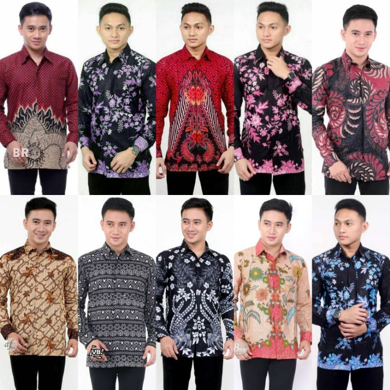 Batik Pria Lengan Pendek Premium BATIK AZMIL HRB026 motif KERATONAN Kode 002 size M L XL XXL