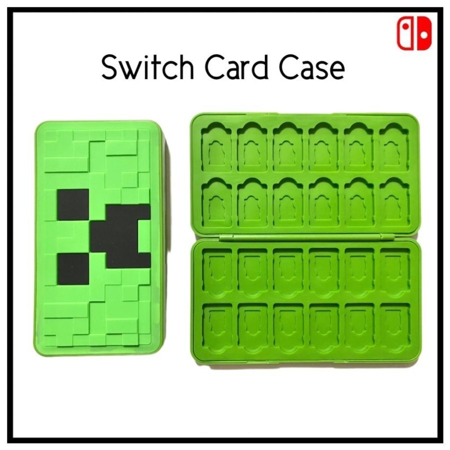 Nintendo Switch IINE 24 Card Case Minecraft Creeper Green Logo