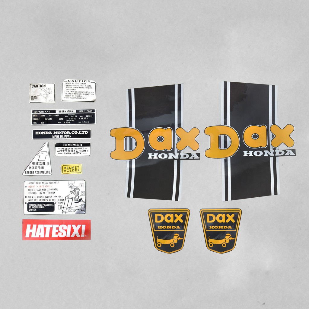 Sticker Decal Tempelan Honda DAX 1 St70 St50 Hatesix