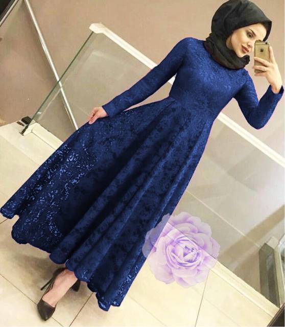 XVC - Maxi YUNI Brukat UKURAN (L - XXXL) / Maxi Terbaru / Maxi Dress Kekinian / Fashion Muslim-3