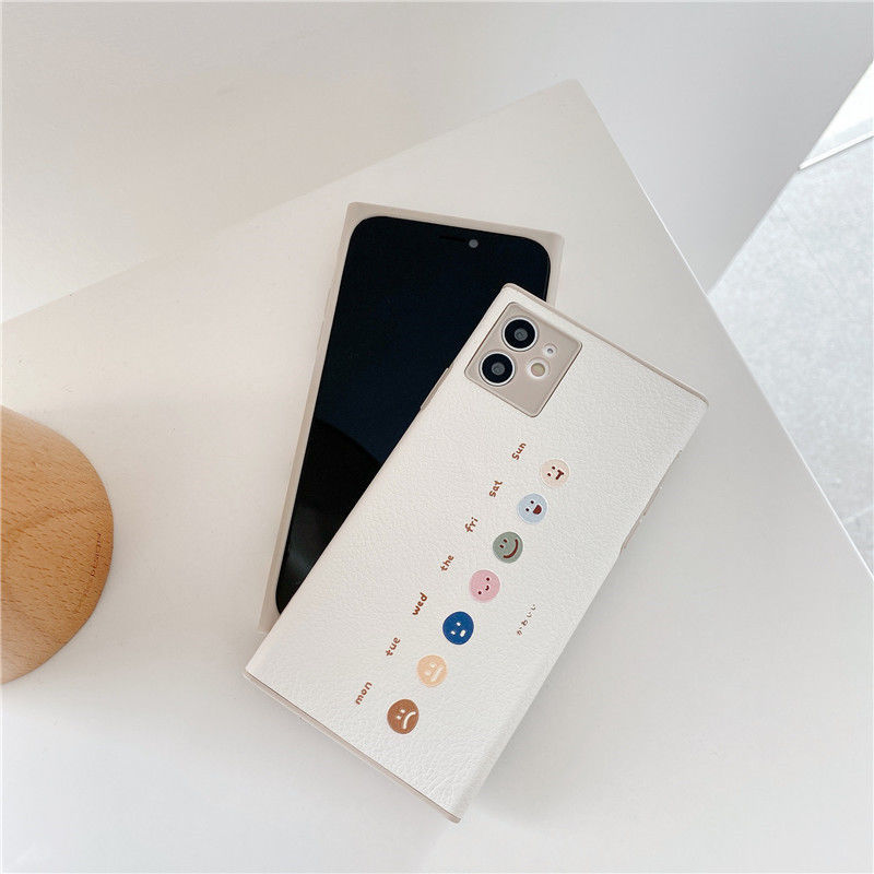 Casing Ponsel Emoticon Smiley Cangkang Lurus IPhone 11 12promax Cute iPhone Case 7 Mile 8Plus SE X All-Inclusive XS Drop Protection XR XSMAX 11promax 12 12promax