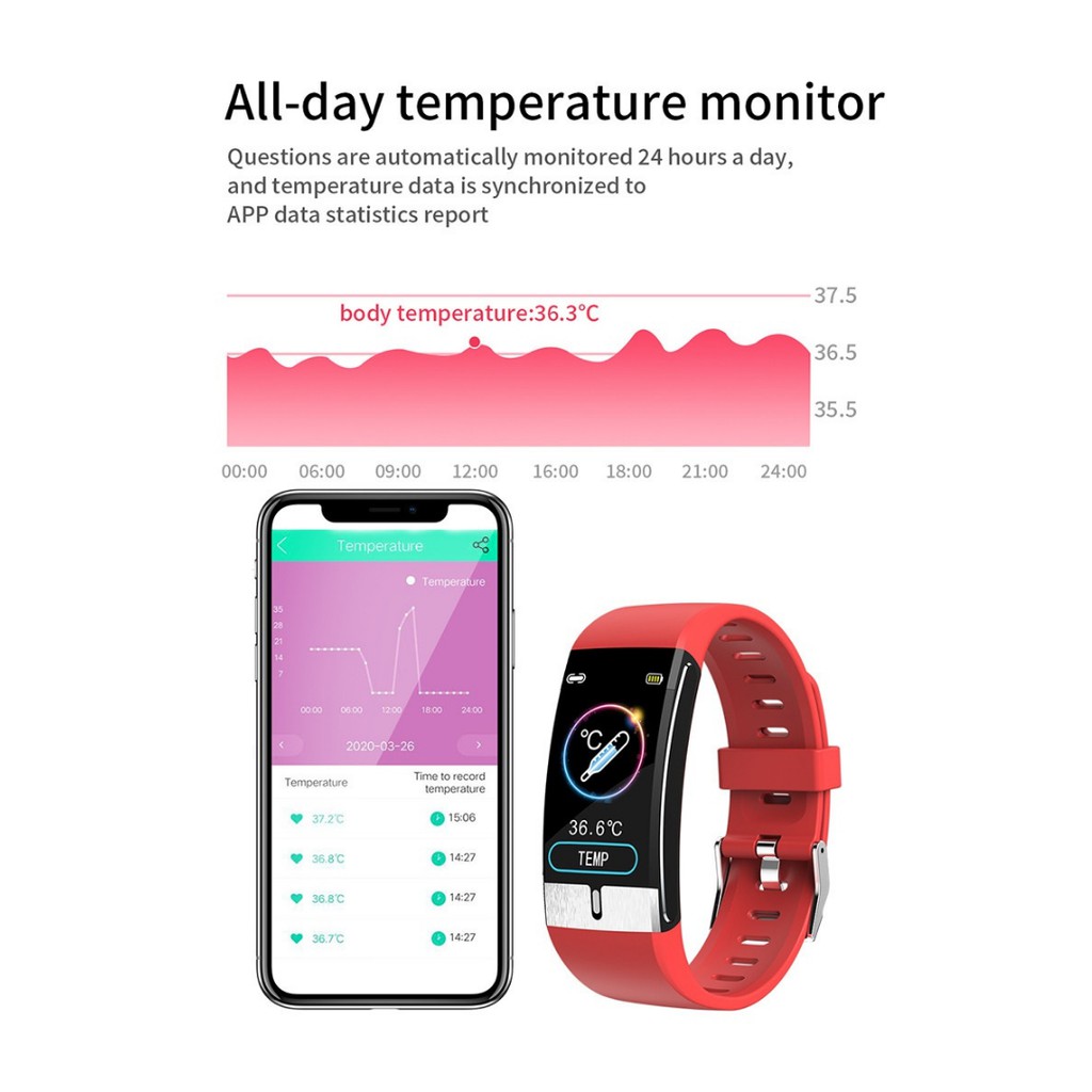 Original Smartwatch Bracelet Sport Tracker Jam Pintar Oximeter Tensimeter Thermometer  111101