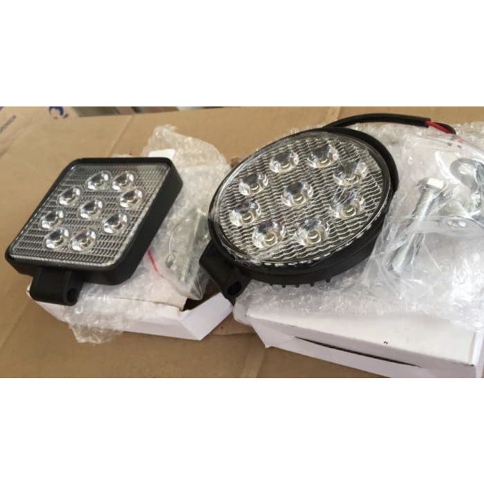 Lampu Kerja SLIM 27w Bulat/Kotak 9-30v putih Working Lamp 27 Watt