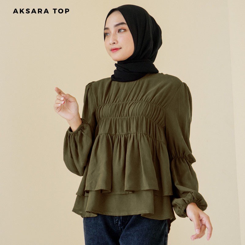 Askara Blouse - Atasan Wanita Remaja Atau Dewasa Style Korea Casual Formal Atau Blus Kerja casual kekinian