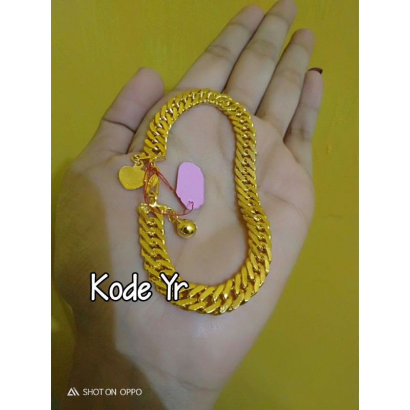 Gelang susun sirih dobel lapis emas 24 hrg glg sj