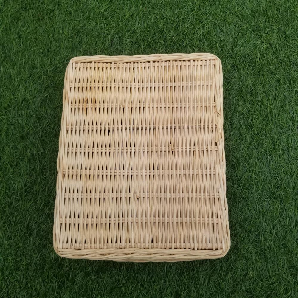 Kerajinan Tangan Rotan Keranjang Nampan Baki Gunung Handle 29x23x12cm