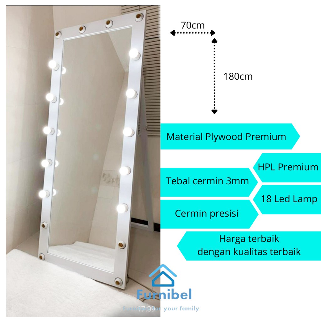 standing mirror, vanity mirror, kaca rias. cermin rias