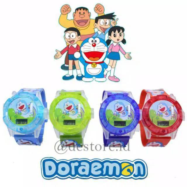 (Cod√)Jam Tangan Anak-Anak Laser Doraemon Musik Lampu(Dikirim Dari Jakarta)