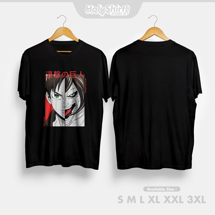 Kaos Baju Anime Attack On Titan SNK Eren Attack Titan Kaos Anime