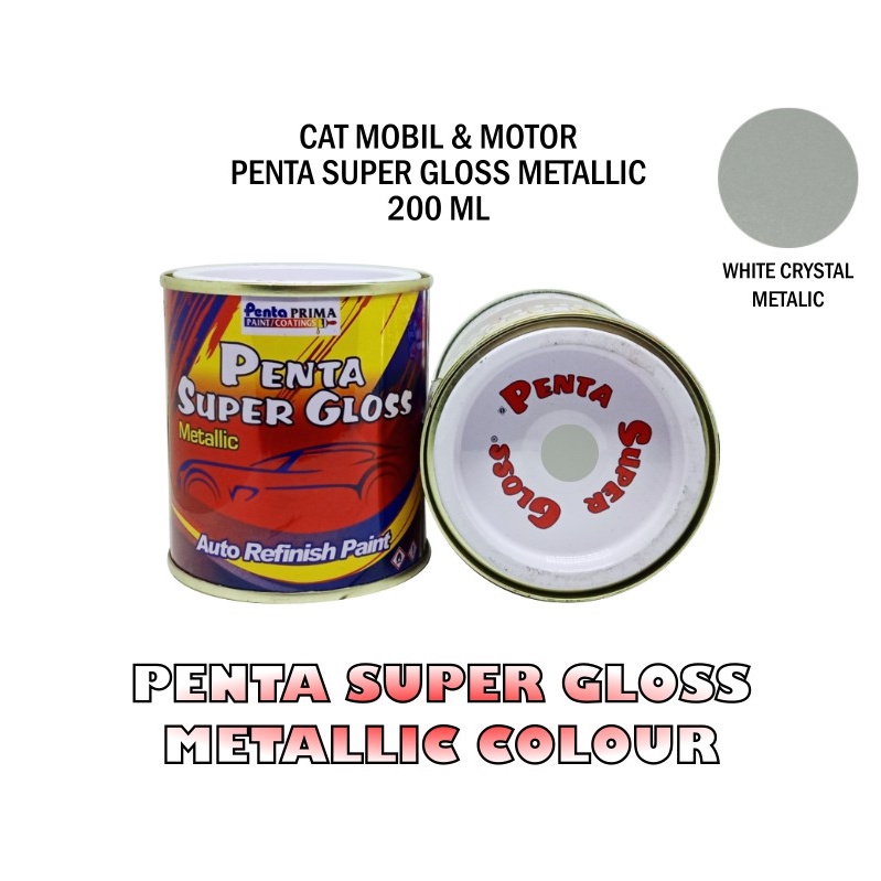 CAT PENTA WHITE CRYSTAL S09060 200 gram - cat silver mobil - cat penta silver - cat motor silver - cat penta super gloss silver