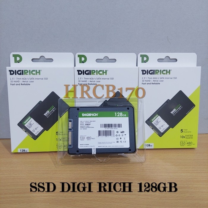 SSD DIGI RICH 128GB 2.5 Inch / 7mm SLIM 6.0Gb/s SATA 3 Internal -HRCB