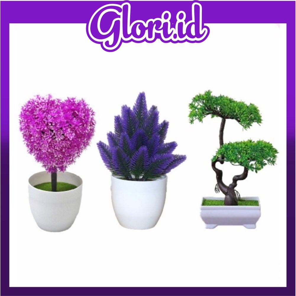 GLORI.ID R233 HC Ornamen Tanaman Hias Plastik Pot Dan Bunga Artificial Daun Rambat Monstera COD R234