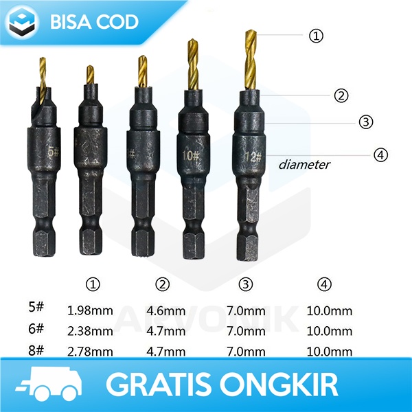 SET MATA BOR DRILL HSS 5 PCS TAFFWARE VASTAR VDB26 SUPER KOKOH MURAH