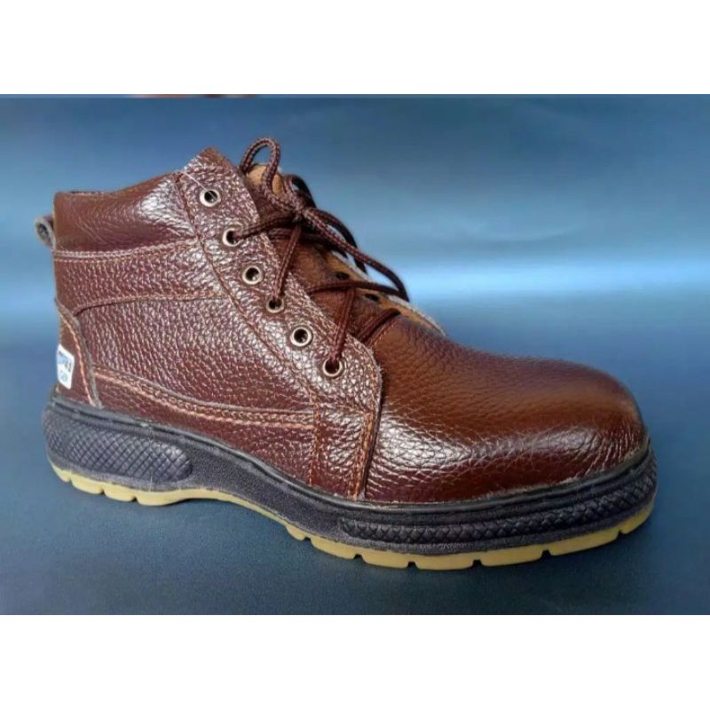SEPATU SAFETY TRAKING ORIGINAL JUGER SAFETY BOOTS PRIA KERJA LAPANGAN KULIT ASLI 100%