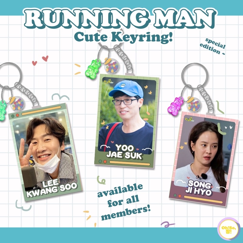 RUNNING MAN KEYRING KEYCHAIN GANTUNGAN KUNCI RUNNERS SBS RM