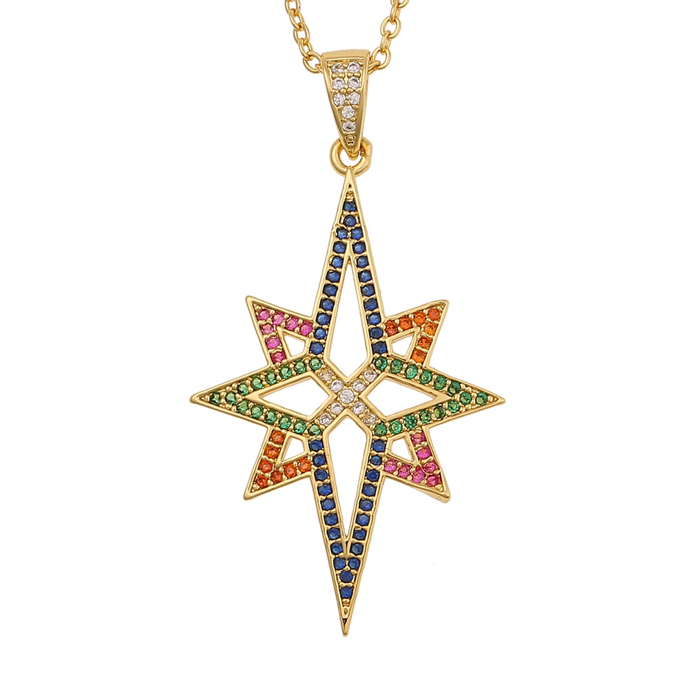 Ornamen tembaga mikro inlay colorful zircon liontin bunga XINGX hip hop kalung malam ornamen untuk w