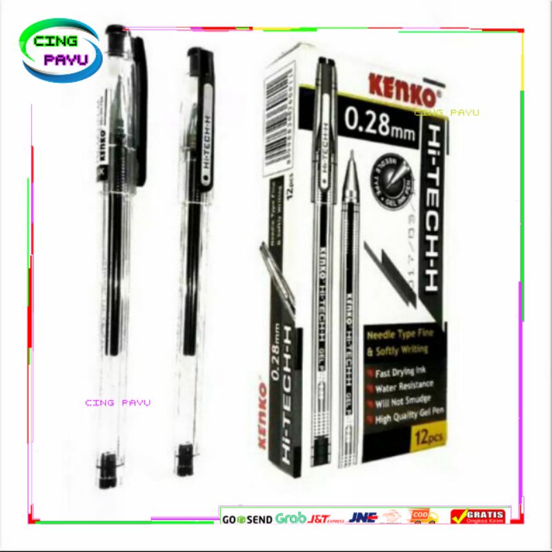 

Pulpen Hitech Kenko 1 Pack 12 Pcs HI-TECH-H 0,28 mm - Pulpen Hitek