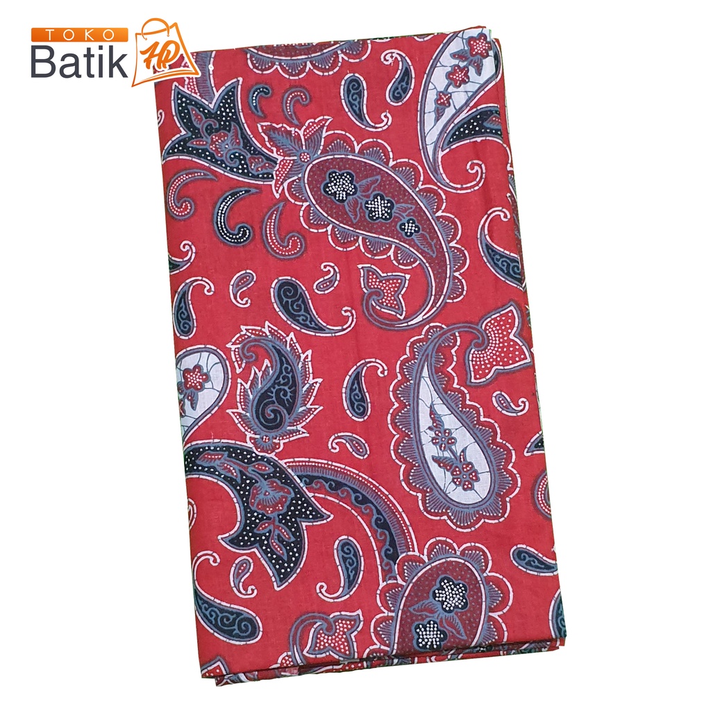 Kain Bahan Batik Pekalongan / Jarik Bahan Baju Motif Jengkol Merah Manis