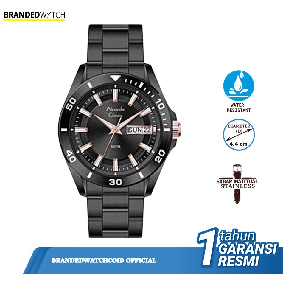 Jam Alexandre Christie AC 6512 Pria Black Original Alexander Christie 6512